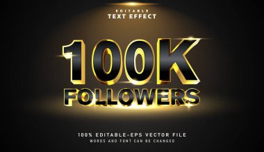 3D 100K Metin efektini İzler - Düzenlenebilir metin efekti