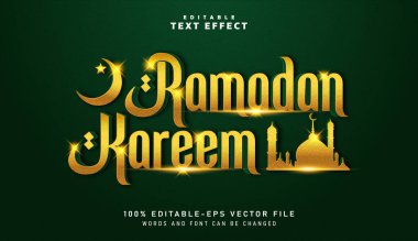 3D Ramazan Kareem metin efekti - Düzenlenebilir metin efekti