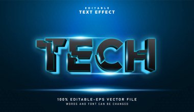 3D Tech metin efekti - Düzenlenebilir metin efekti