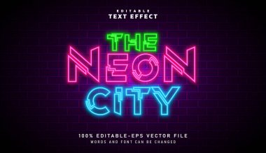 Neon City metin efekti - Düzenlenebilir metin efekti