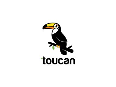 Minimum ve profesyonel Toucan kuş logosu tasarımı