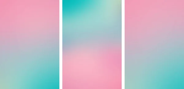 Delicate gradient background - pink color turning into blue. Set of 3 vertical images, banner. Advertising and presentation of cosmetic products.