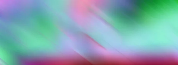 Bright gradient background aurora borealis in multi-colored spots. Banner. Lilac, blue, green blurred abstract lines. Long banner