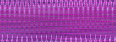 Long banner. Geometric gradient background in pink lilac and purple. Various horizontal zigzag 