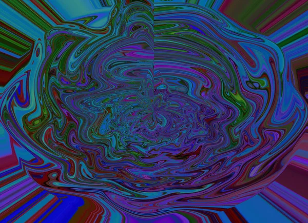 Abstracte Achtergrond Psychedelisch Patroon Met Mooie Gladde Lijnen Paarse Groene — Stockfoto