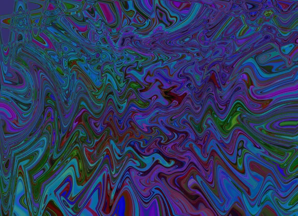 Abstraktní Pozadí Psychedelický Vzor Krásnými Hladkými Liniemi Fialové Modré Neonové — Stock fotografie