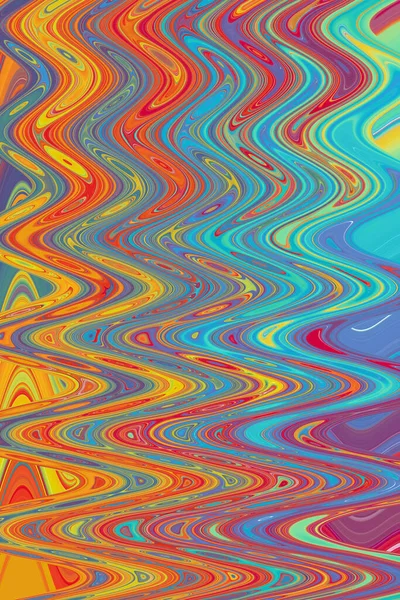 Tęczowe Abstrakcyjne Tło Psychodeliczny Wzór Fantazyjne Kolorowe Fale Obraz Pionowy — Zdjęcie stockowe