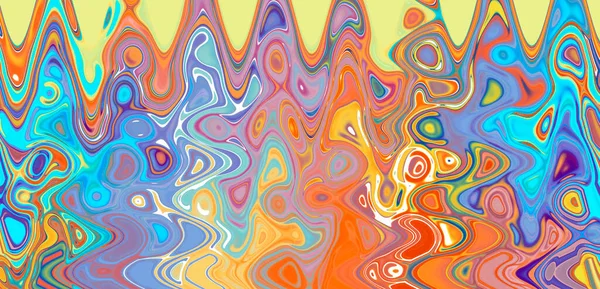 Rainbow Watercolor Background Fantasy Multicolored Psychedelic Abstract Pattern Long Banner — Stock Photo, Image