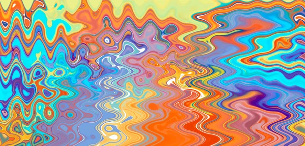 Bright Watercolor Background Fantasy Multicolored Psychedelic Abstract Pattern Long Banner — Stock Photo, Image