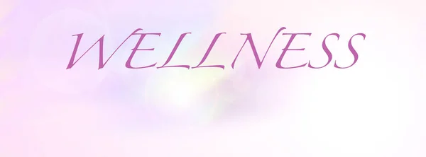 Long Banner Abstract Light Pink Violet Background Word Wellness Gradient — Stock Photo, Image