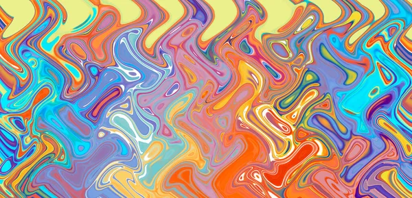 Радужный Фон Фантазия Разноцветной Психоделической Абстрактной Картины Длинное Знамя — стоковое фото