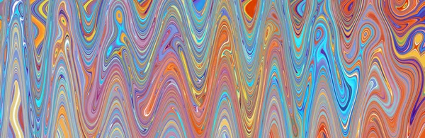 Rainbow Pastel Background Fantasy Multicolored Psychedelic Abstract Pattern Long Banner — Stock Photo, Image