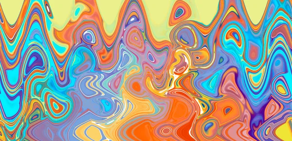 Радужный Акварельный Фон Фантазия Разноцветной Психоделической Абстрактной Картины Длинное Знамя — стоковое фото