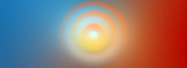 Sanat projeleri için ortada bir yuvarlak ile kırmızı mavi gradyan. Rüzgâr afişi ve boşluk kopyala.