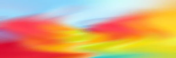 Bright Rainbow Blurred Background Various Brush Strokes Spots Long Banner — Stock Photo, Image
