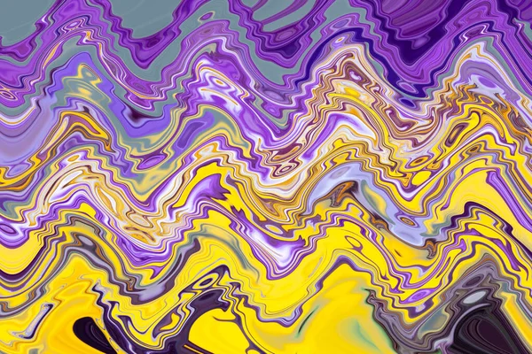 Leuchtend Abstrakter Gelber Fliederfarbener Hintergrund Und Psychedelisches Muster Fantasievolles Buntes — Stockfoto