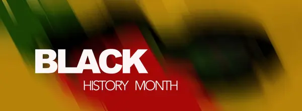 Black history month - text on the banner in black, red and yellow colors.