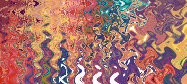 Long banner. Abstract clouded rainbow background, psychedelic pattern with beautiful curved lines  clipart