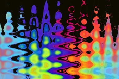 Rainbow abstract pattern on a black background. glitch art clipart