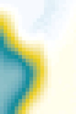 Abstract geometric background with smooth transition from blue to yellow white color. Pixel texture creates an effect of dynamics and movement. Bright and juicy colors  clipart