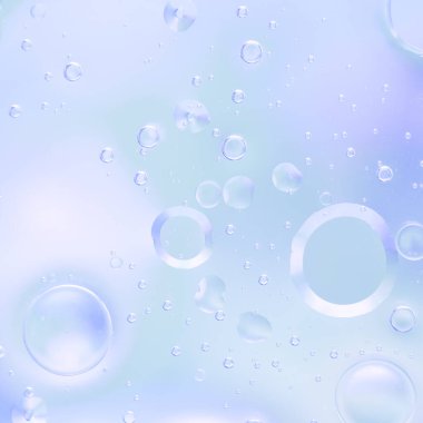 Açık Mavi Şeffaf Bubbles Macro. Yumuşak eğimli şeffaf açık mavi baloncukların makro soyut görüntüsü. 