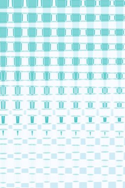 Aqua Geometrik Izgara Soyut Desen Arkaplanı. Minimalist su mavisi geometrik ızgara deseni beyaza dönüşüyor. Modern tasarım, markalaşma ve dekoratif yüzey projeleri için mükemmel.