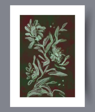 Yeşil aksanlı güzel ve canlı bir çiçek çizimi, çeşitli doğal tasarımlar için mükemmel.