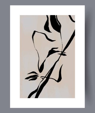 Bu zarif ve sofistike siyah-beyaz soyut bitki sanatı modern iç mekanlar için gerçekten mükemmel.