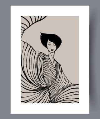 Zarif bir şekilde sanatsal yetenekleri ve yaratıcılığı sergileyen şık bir figürün şık bir çizgisi.