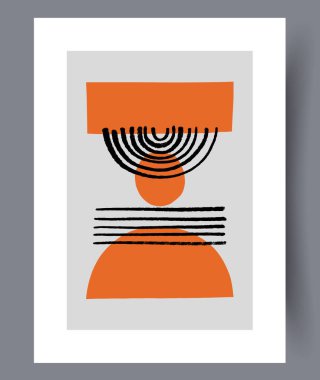 Kalın turuncu ve koyu siyah renkli geometrik şekilli dinamik ve soyut bir tasarım.