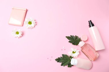 Güzellik ve kozmetik. Güzellik konsepti en üstteki görünüm.