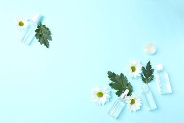 Beyaz masa üzerinde papatya çiçekleri olan düz bir kompozisyon. Metin için boşluk