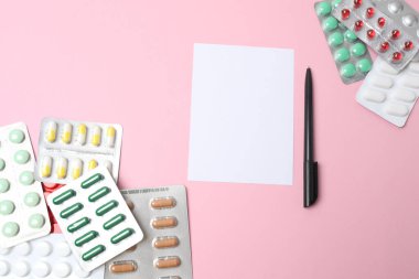 haplar, termometre ve beyaz arkaplan üzerine boş sayfa fotokopi alanı