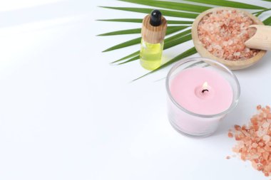 Kaplıca tedavisi beyaz arka plan üzerinde bileşimi