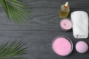 Ahşap arka plan Spa kompozisyonu