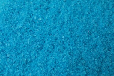 Arka plan için mavi tuz dokusu. Üst görünüm, boşluk kopyala