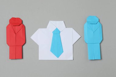 Kağıt insanlar beyaz arka plan üzerinde