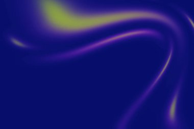 Dalgalanık yeşil ve mor dalgalı koyu mavi arkaplan içeren dijital soyut resim.