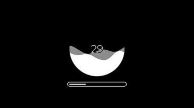 Düz stil renkli renkli bir su çemberi,% 0 'dan% 100' e optimize edilmiş yükleme ile dolduruluyor, dinamik bir tasarımda ilerlemeyi sembolize ediyor.