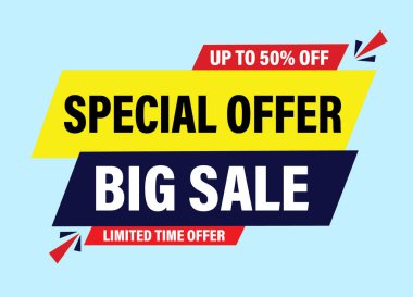 Teklif Etiketi, İndirim etiketi, Büyük indirim, Vektör İllüstrasyonu 