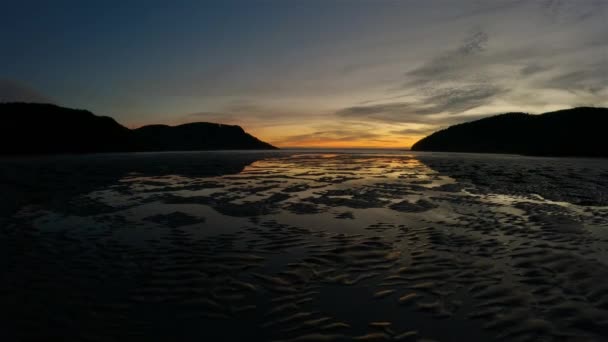 Sandstrand Stilla Havets Kustutsikt Solnedgång Himmel San Josef Bay Cape — Stockvideo