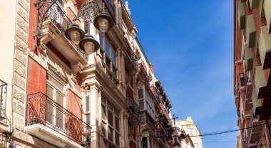 Cartagena, İspanya 'nın merkezindeki Tarihi Şehir Sokakları.
