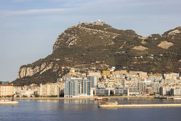 stock image City Buildings, Port and Mountain by the Sea. Sunny Sky. Gibraltar, United Kingdom.