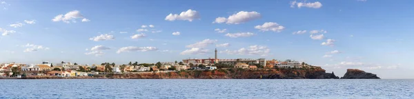 Huizen Een Toeristische Spaanse Stad Aan Middellandse Zee Bewolkte Sky — Stockfoto