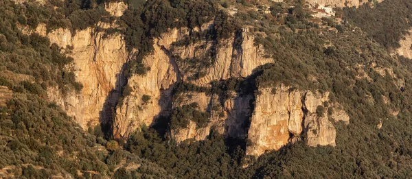 Скелясті Скелі Гірський Пейзаж Тирренського Моря Амальфі Кост Італія Природа — стокове фото