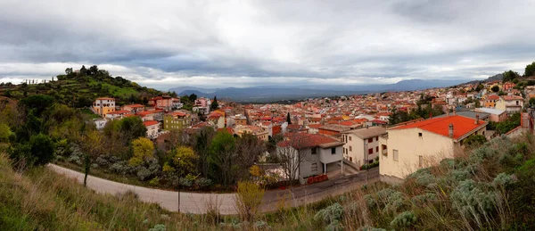 View Small Touristic Town Mountains Dorgali Sardinia Italy Panorama — Stock Photo, Image