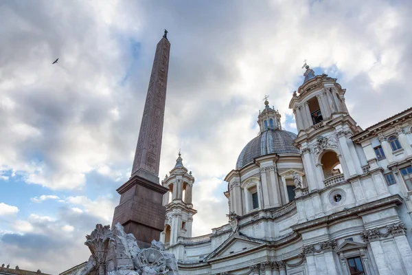 Santagnese Agone Piazza Navona Historiskt Landmärke Rom Italien Molnigt Himmel — Stockfoto