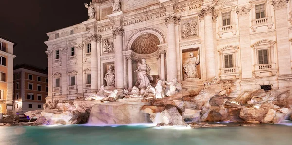 Trevi Fountain Historic Landmark Rome Italy Night Scene — Stock Photo, Image