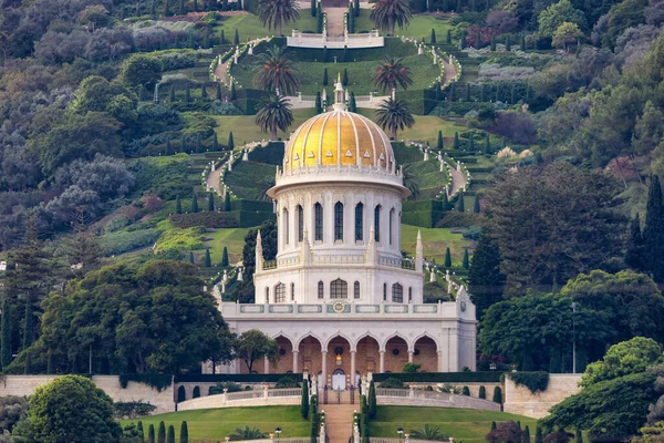 Bahai Gardens Haifa Israel Morgon Soluppgång Turistattraktion — Stockfoto