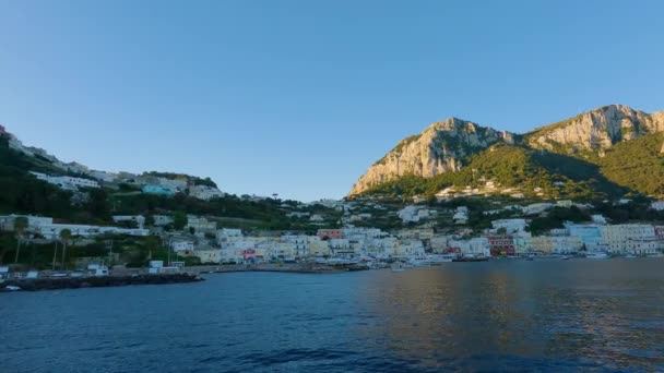 Capri Island Bay Naples Italy Sunny Sunrise Sky Nature Background — Video Stock
